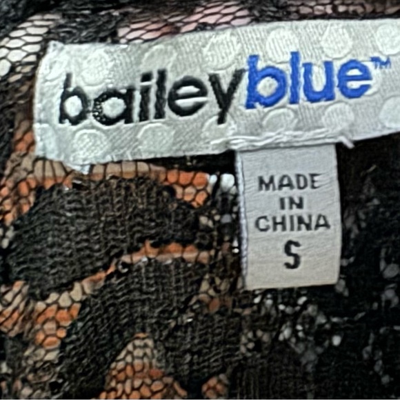 Bailey Blue - Juniors Black Sequin & Lace Above Knee Dress Lined - Picture 4 of 7